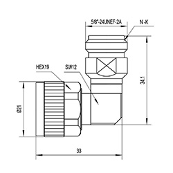 HS-NM To NF RA Adapter (18G)